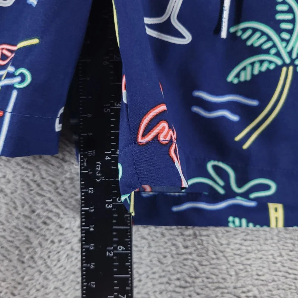 Chubbies Swim Shorts Mens M Blue Neon Flamingo 5.5